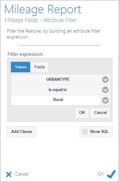 Adding an attribute filter to the mileage field Adding an attribute filter to the mileage field